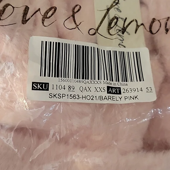 For Love And Lemons Barely Pink Faux Mohair Cropped Sweater - Picture 5 of 6